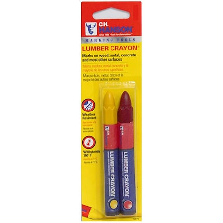 Oruga 4. in. Lumber Crayon Set, Red & Yellow - 2 Piece OR3310943